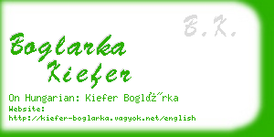 boglarka kiefer business card